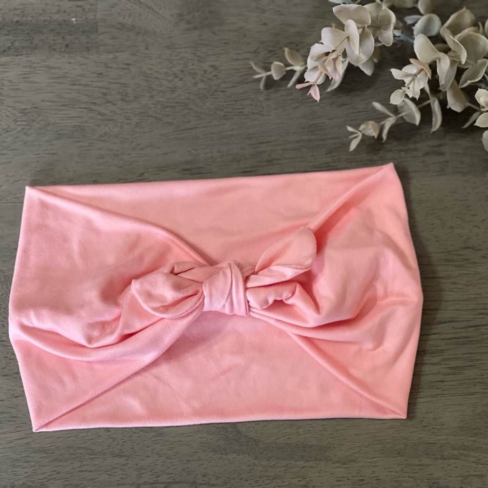 Light Pink faux bow headband